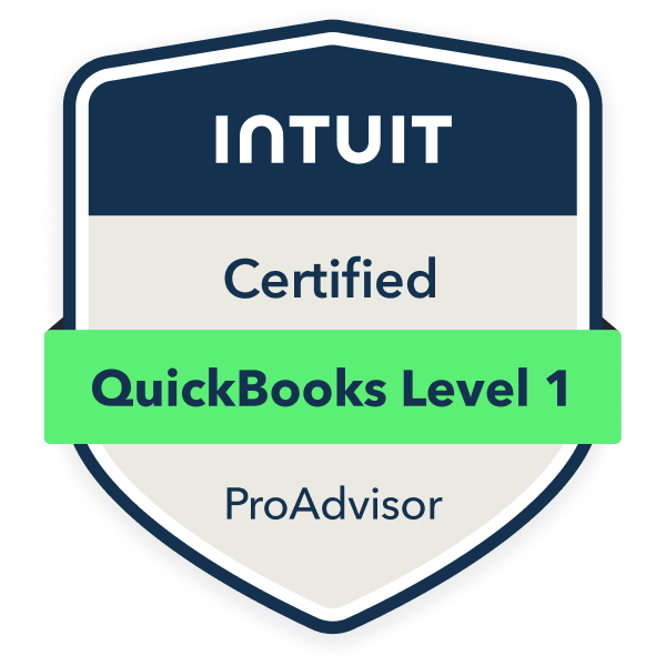 QuickBooks ProAdvisor Level 1 certification for business tax planning and bookkeeping